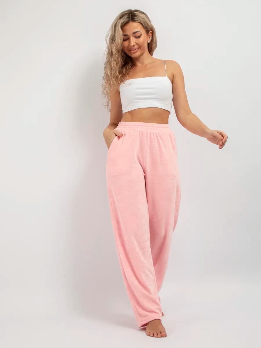 Штаны домашние шаровары теплые широкие