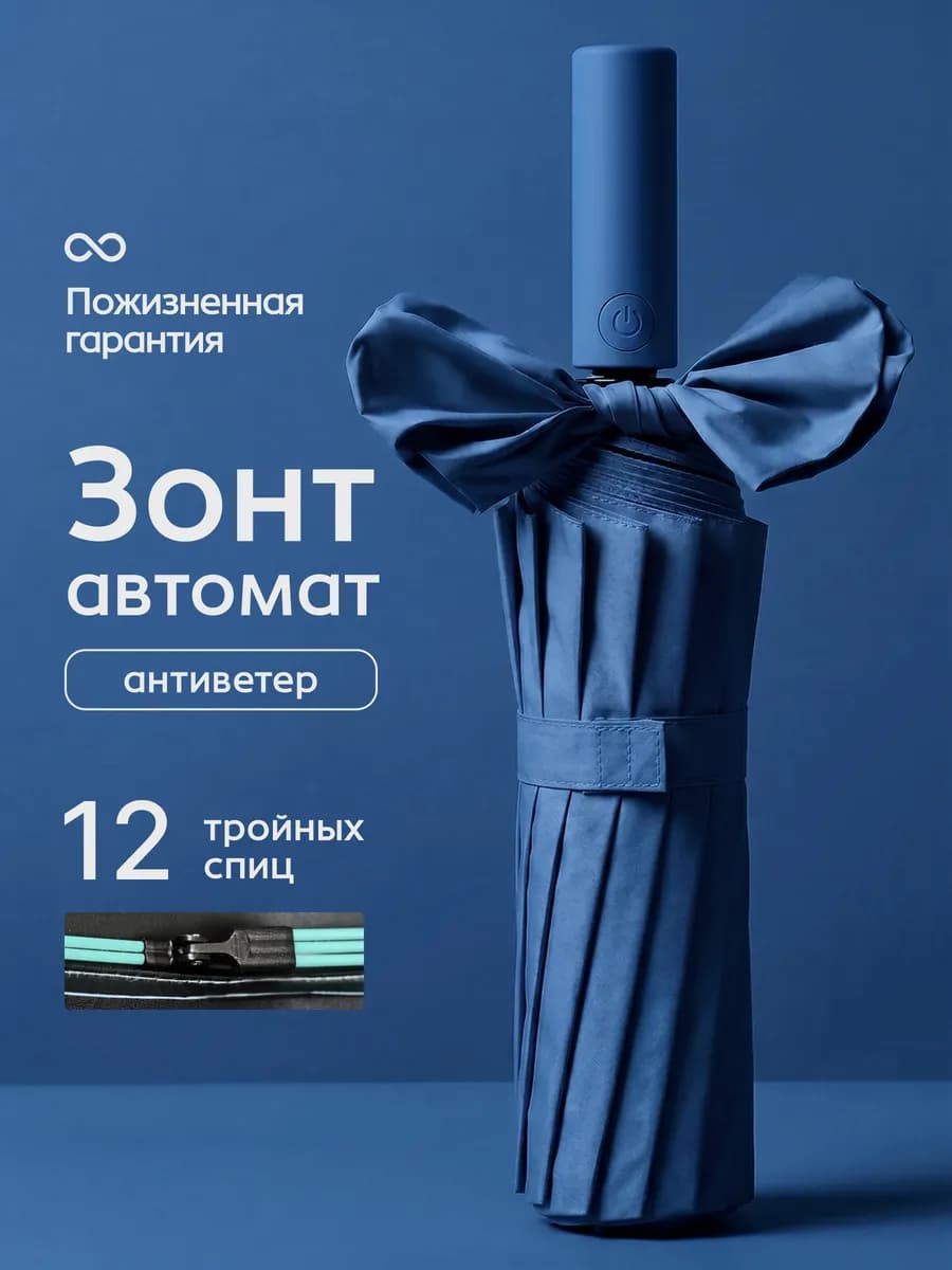 Зонт автомат антиветер складной