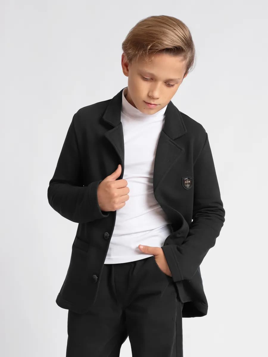 Жакет - кардиган пиджак школьный трикотажный - фото 1