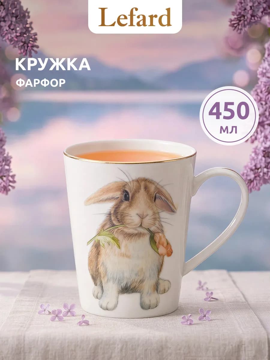 Кружка 450 мл для чая и кофе "Sense" фарфоровая