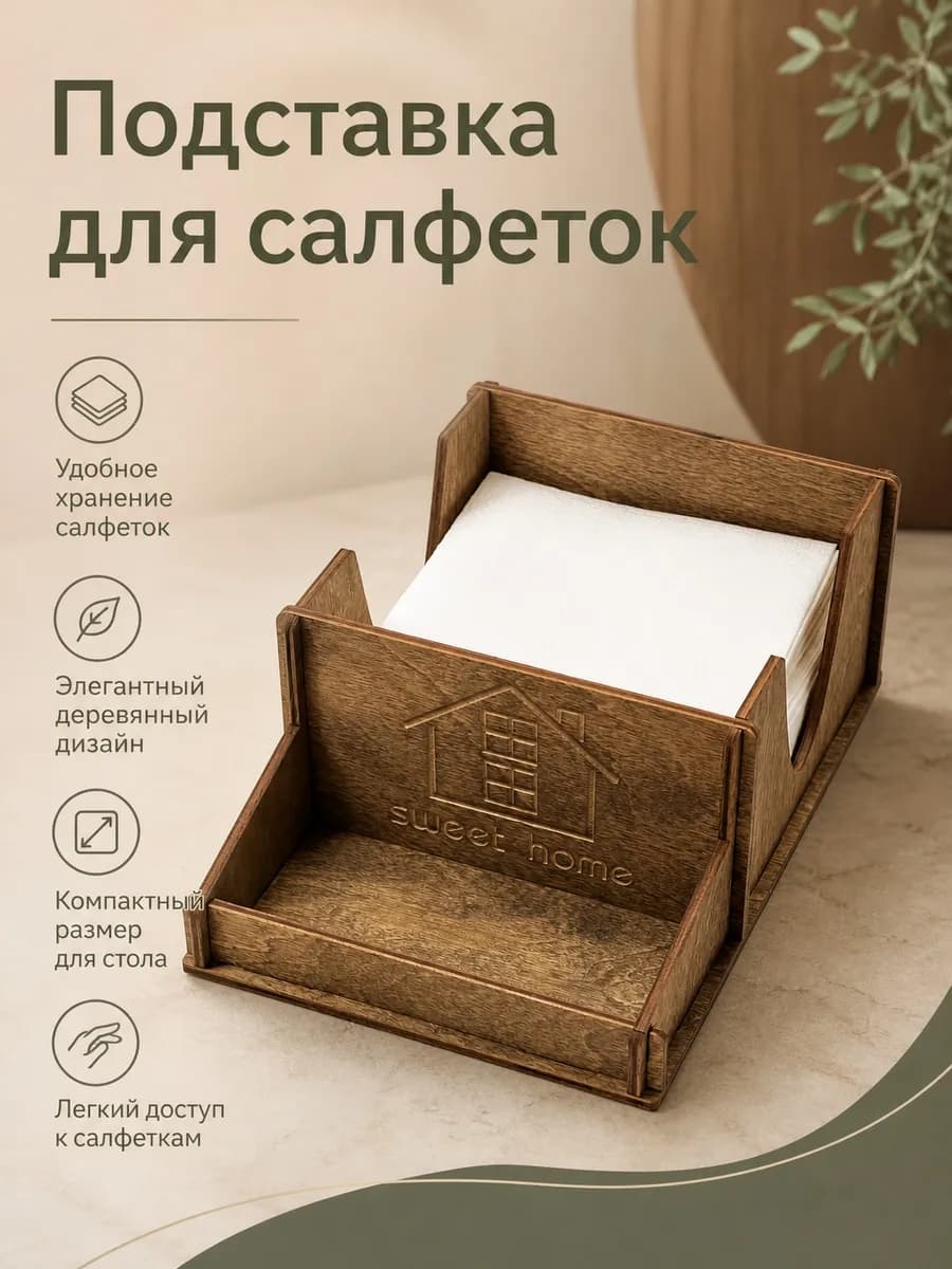 Салфетница деревянная на стол