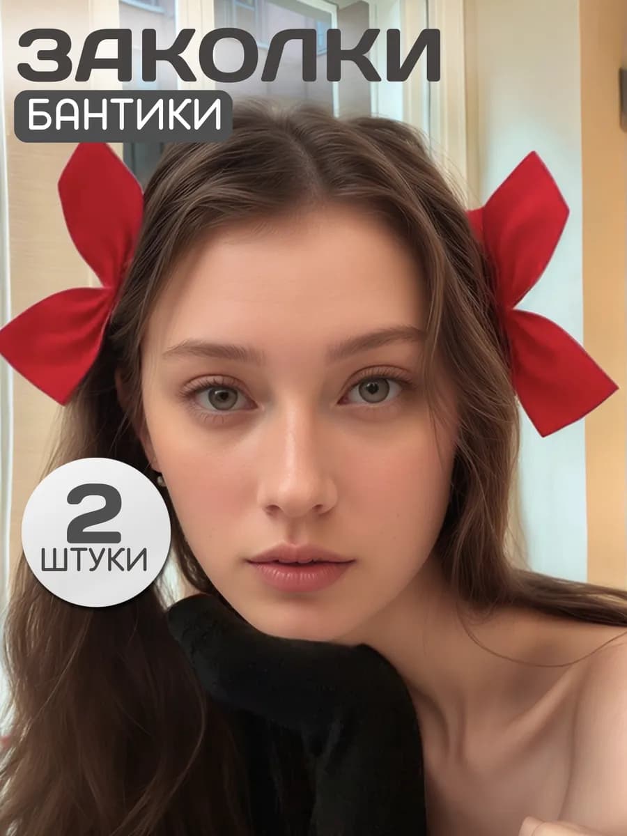 Бантики для волос на заколке 2шт на последний звонок