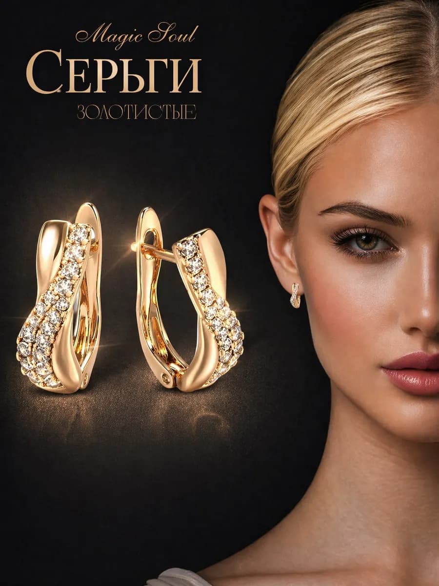 серьги бижутерия с камнем