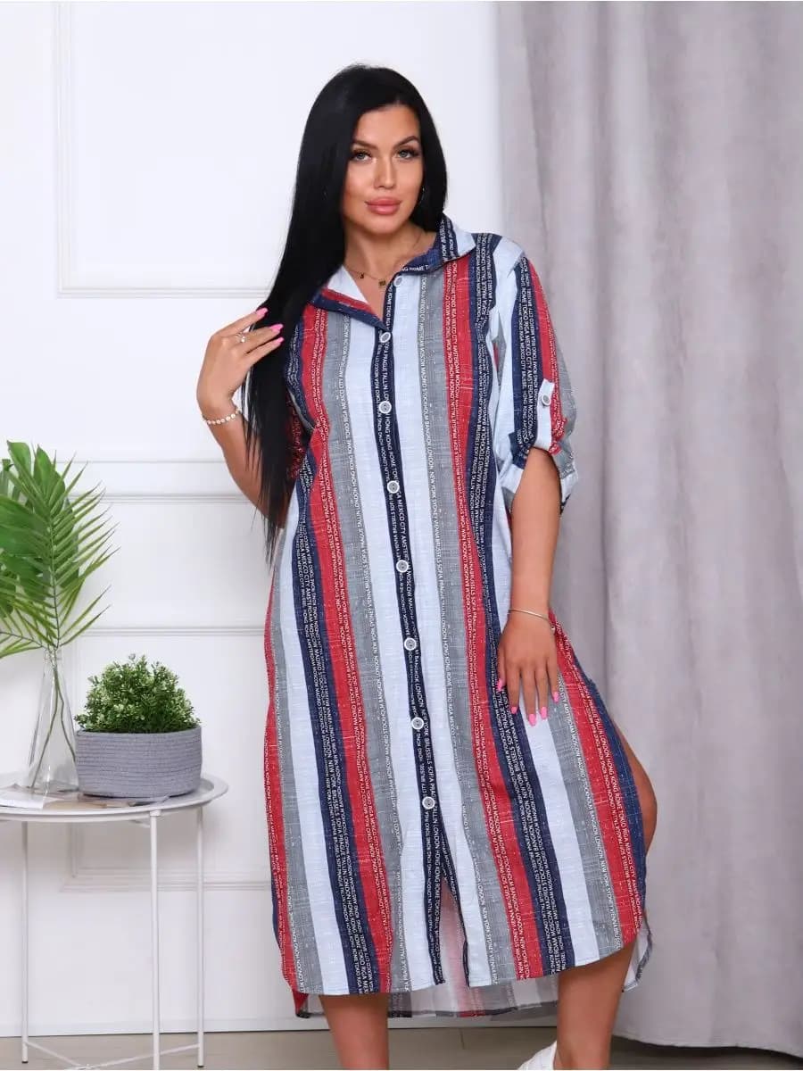 Туника рубашка трикотажная для дома и пляжа