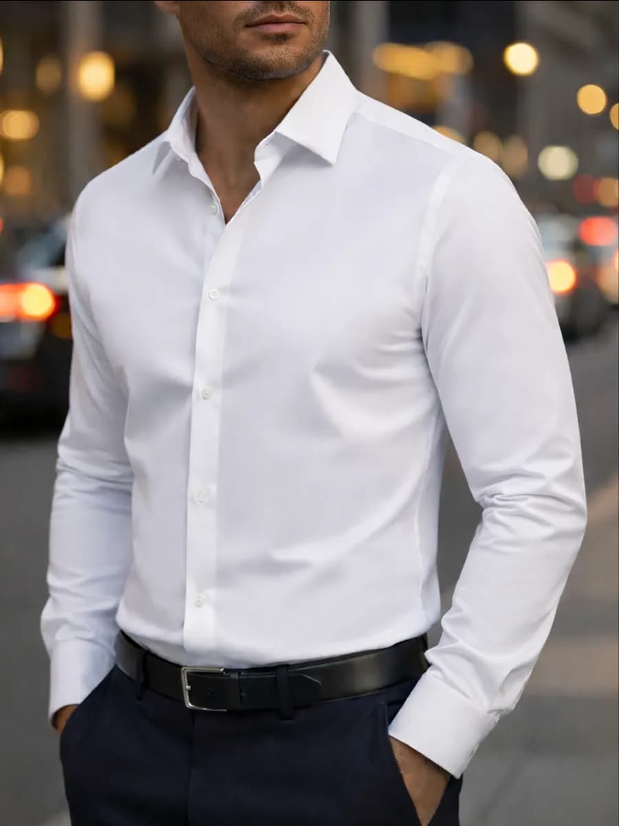 Рубашка белая с длинным рукавом