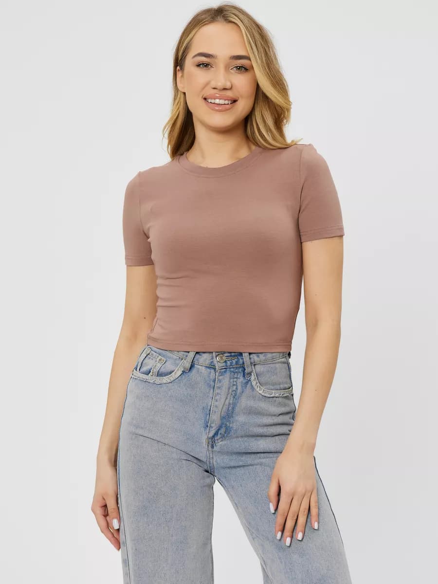 Кроп топ трикотажный спортивный