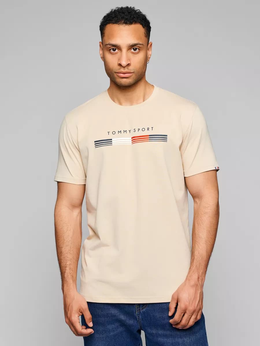 Футболка однотонная с принтом