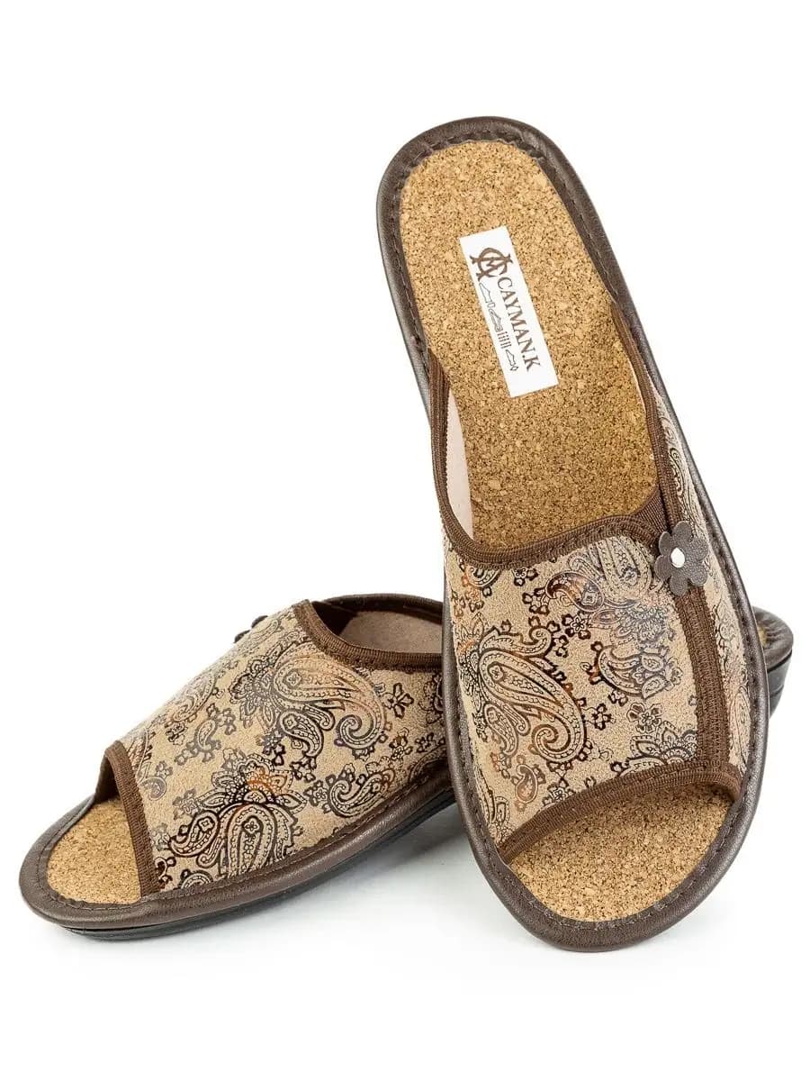 Тапочки домашние на танкетки пробка