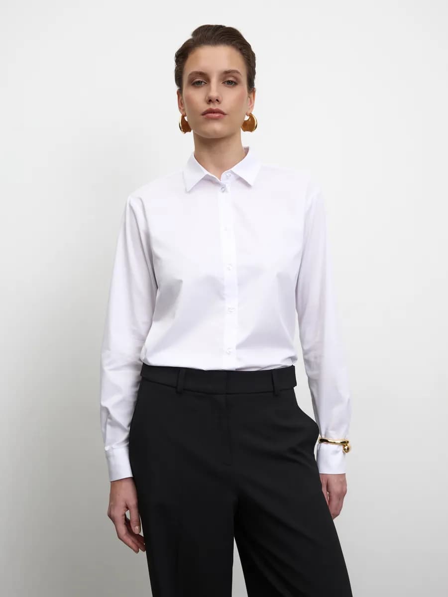 Рубашка белая офисная прямая