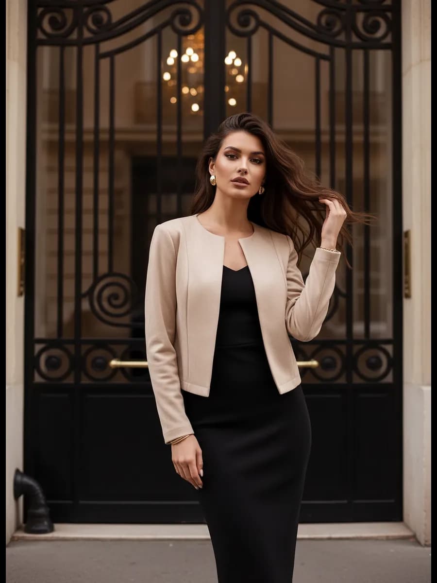 Жакет укороченный замшевый