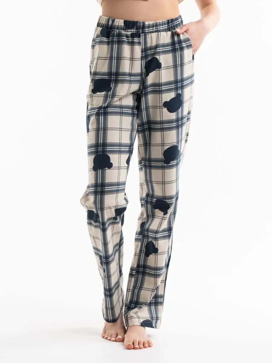 Штаны домашние пижамные хлопок - фото 1