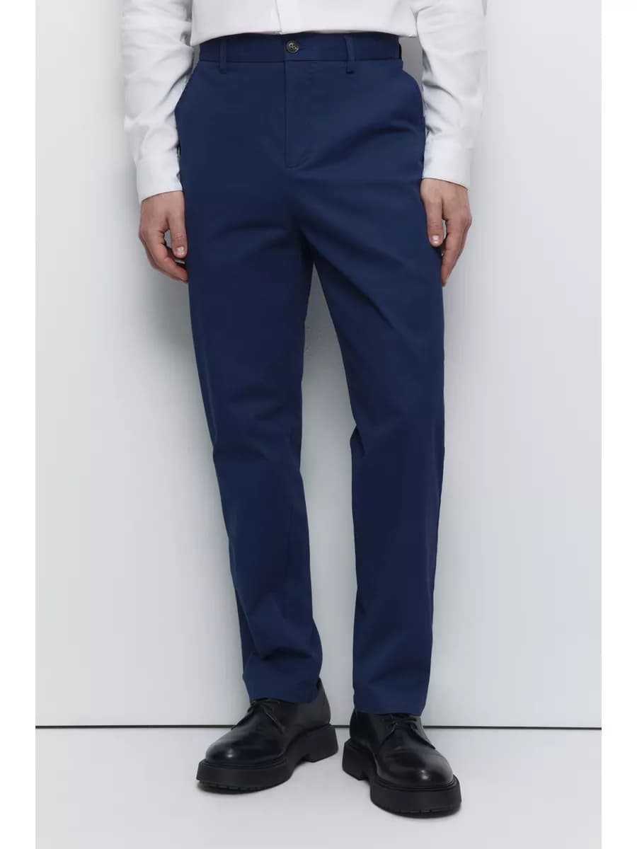 Брюки-чинос из плотного хлопка - фото 1