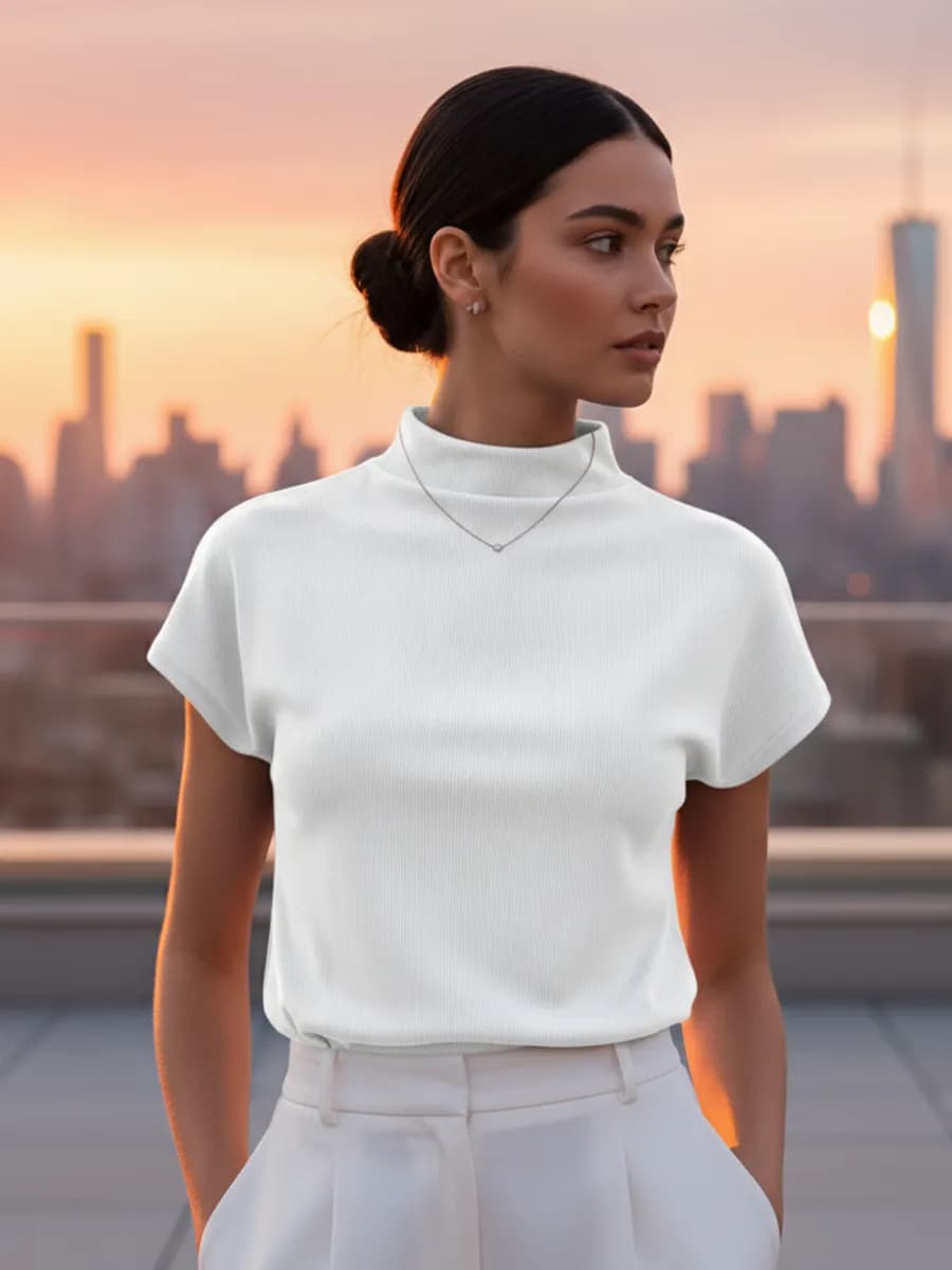 Блузка футболка белая с коротким рукавом