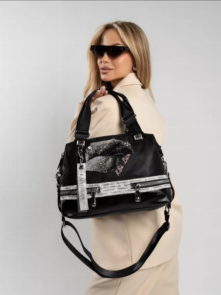 Сумка со стразами итальянский дизайн - фото 1