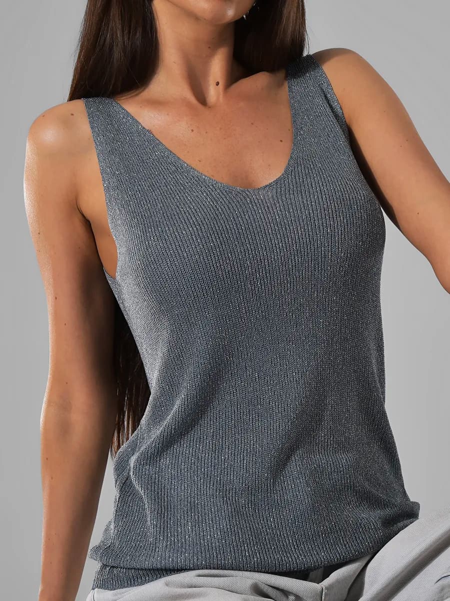 Вечерняя вязаная майка под пиджак