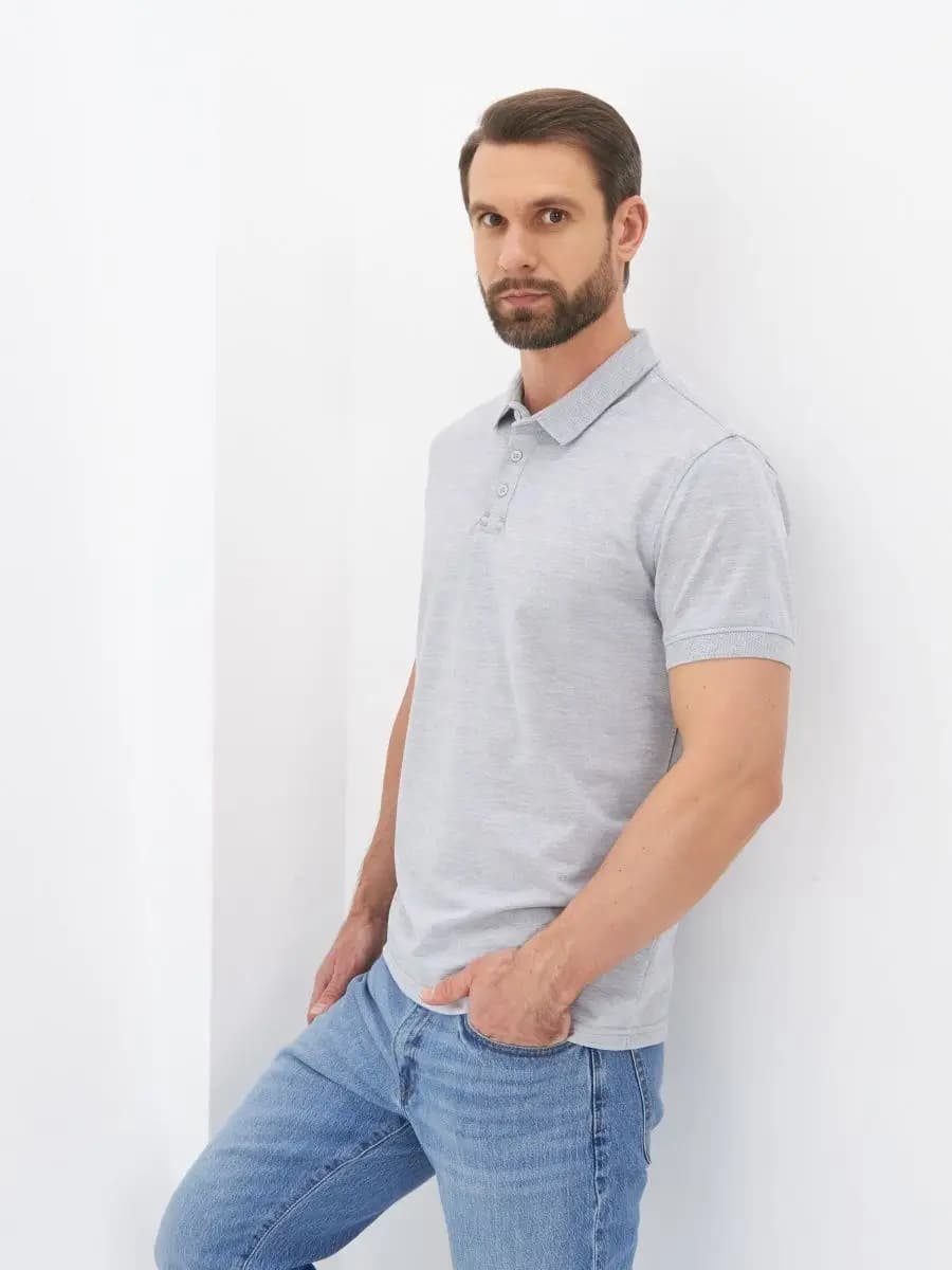 Поло мужское с коротким рукавом футболка тенниска однотонная