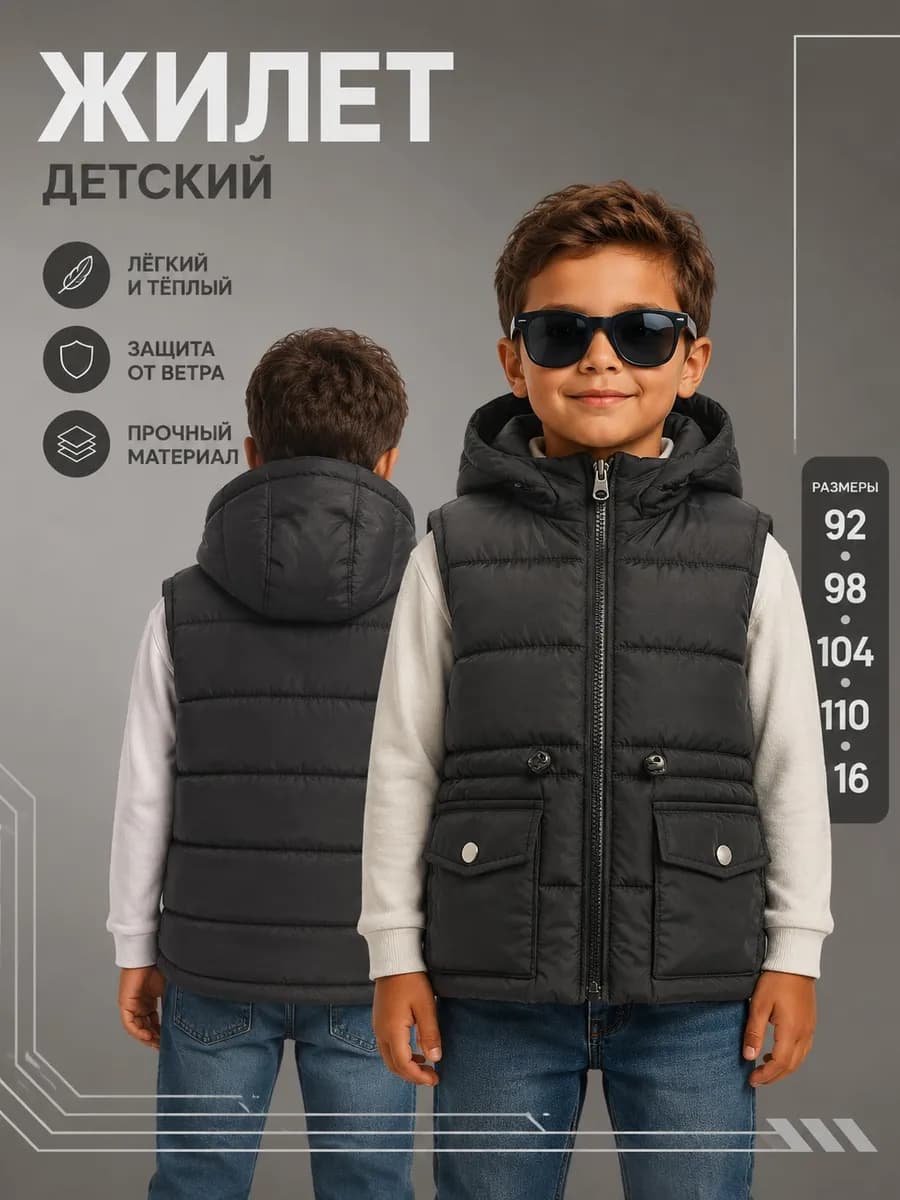 Жилет безрукавка детская утепленная