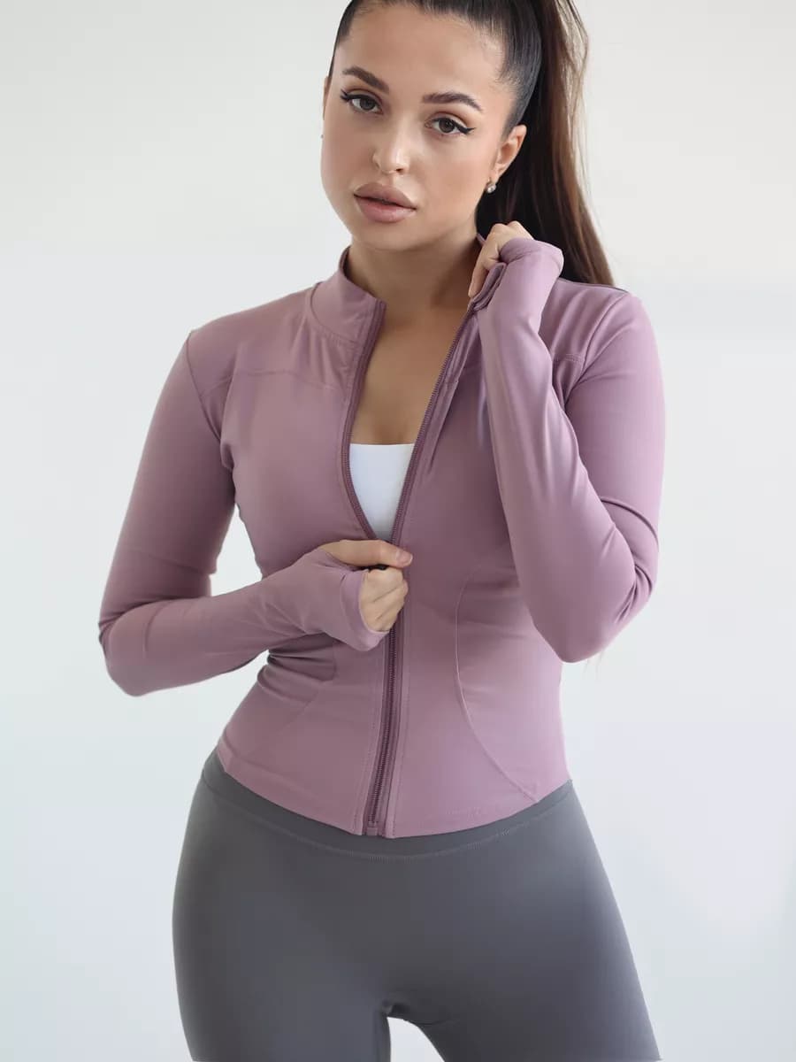 Рашгард женский спортивный на молнии для фитнеса