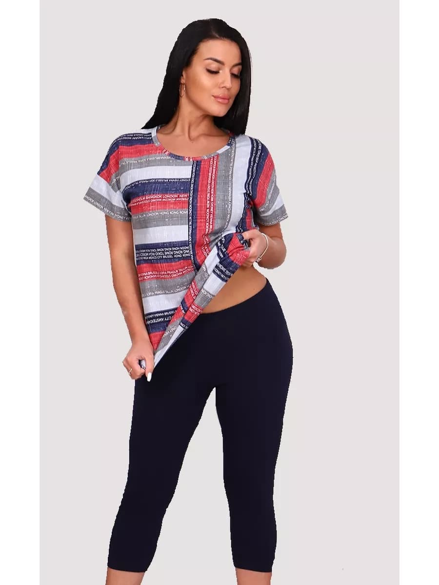 Домашний костюм с бриджами больших размеров