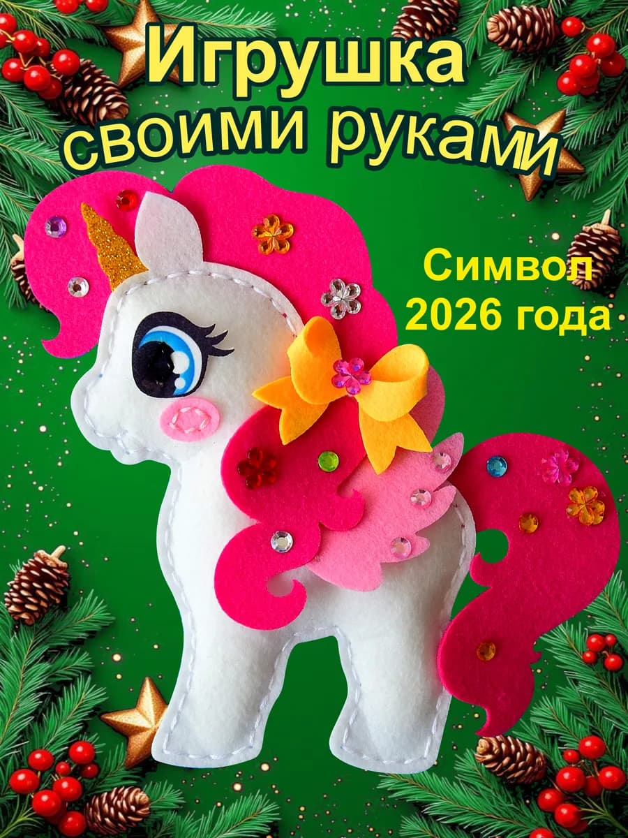 Набор для шитья игрушки из фетра Символ 2026 года Лошадка