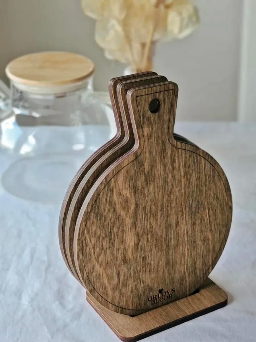 Подставки под горячее деревянные 3 штуки в наборе