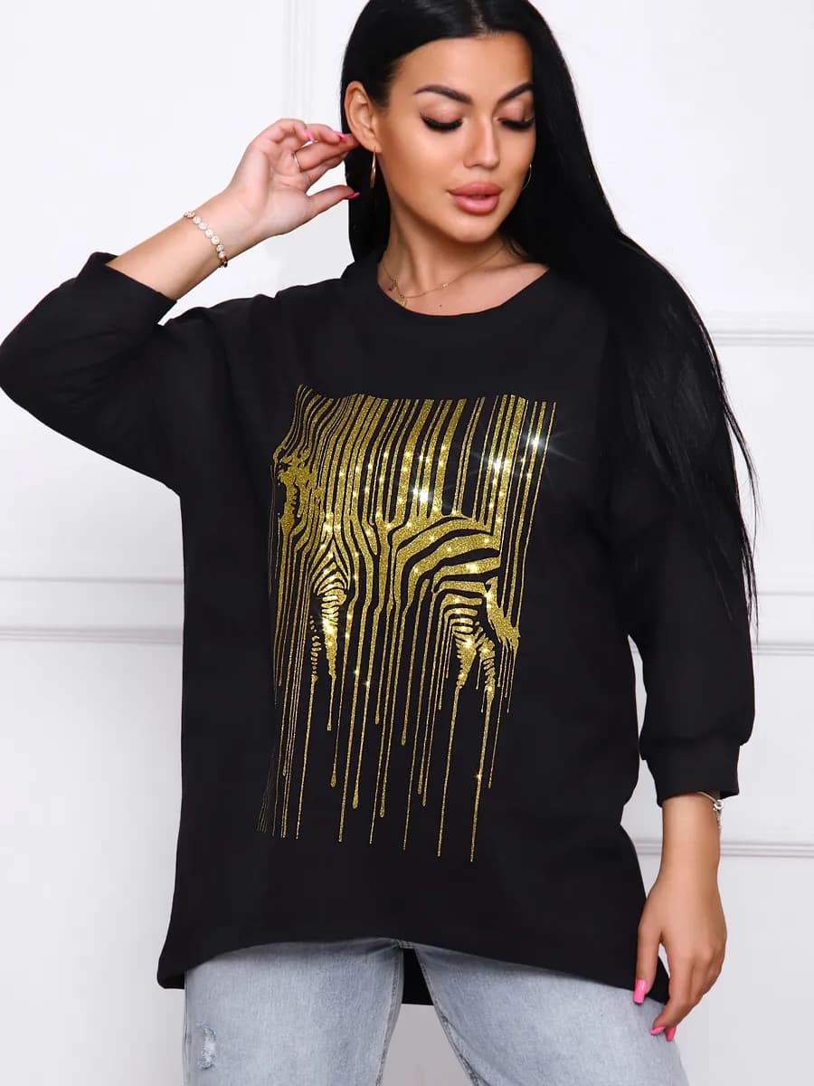 Кофта тонкая праздничная удлиненная большого размера - фото 1