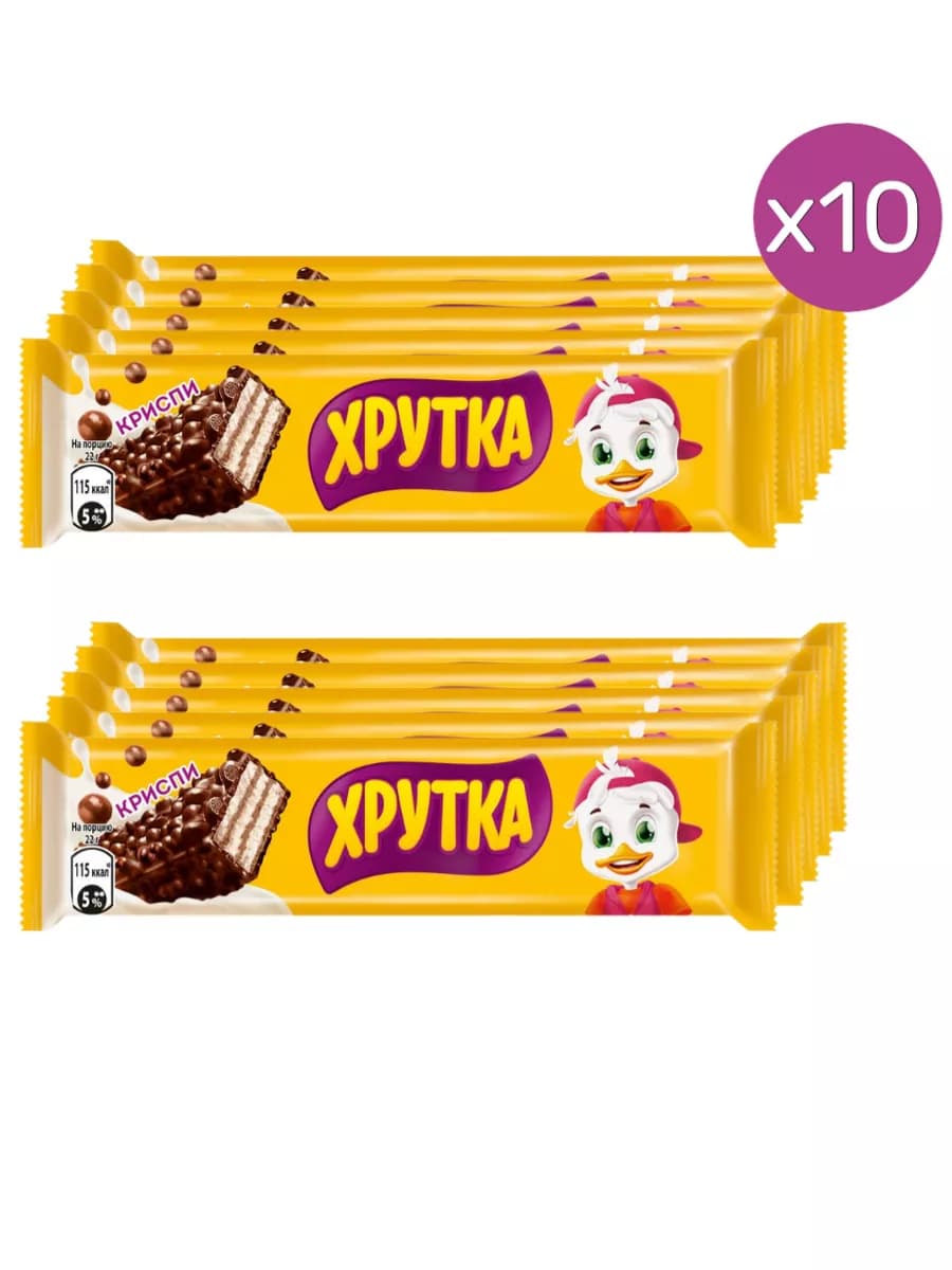 Батончик, Криспи, с хрустящей вафлей, 22г 10 шт
