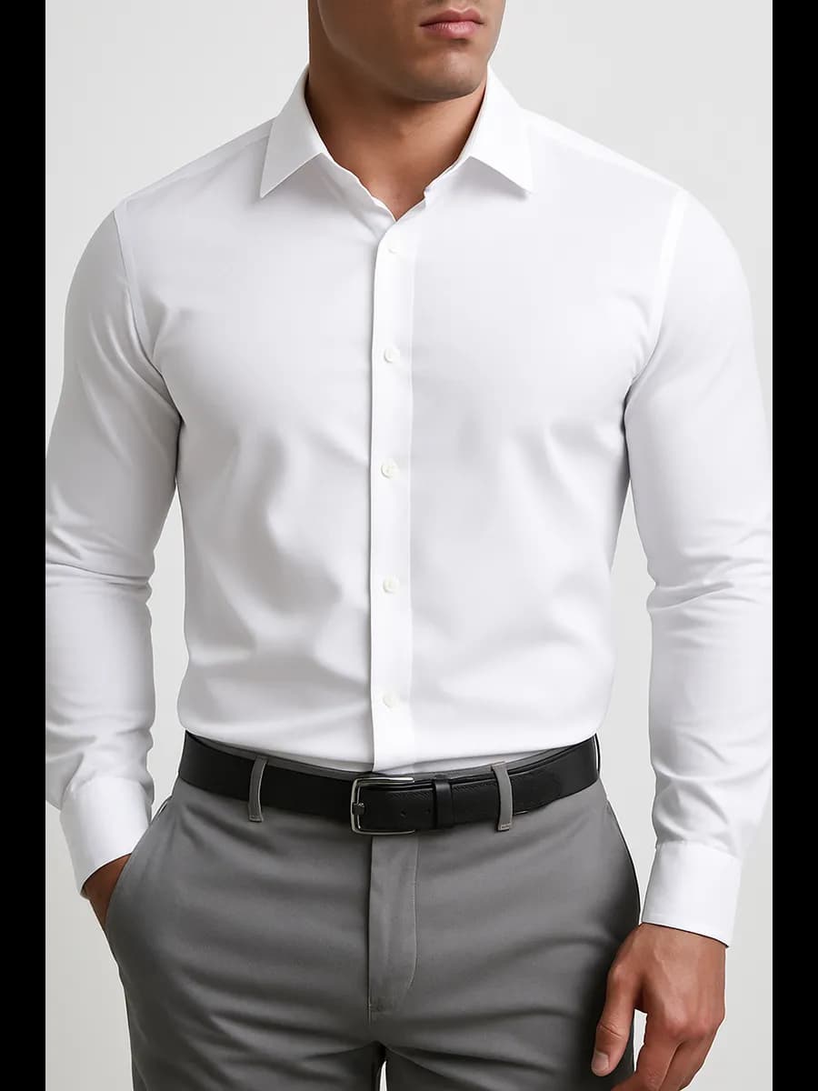 Рубашка белая с длинным рукавом