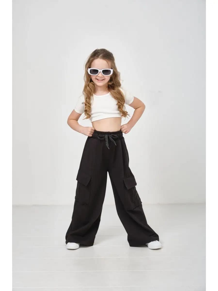 штаны карго широкие 104-128