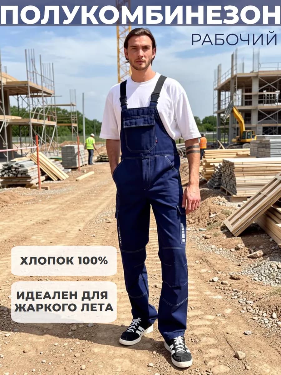 Полукомбинезон рабочий хлопок спецодежда