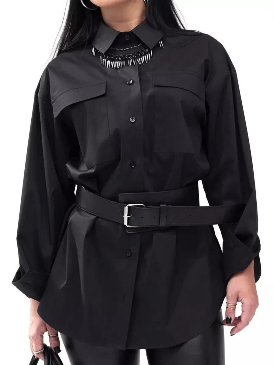 Рубашка оверсайз черная