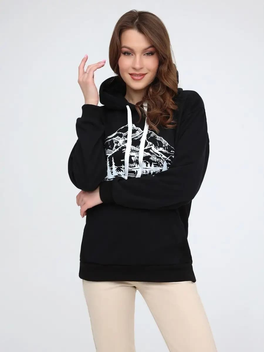 Толстовка женская с капюшоном оверсайз