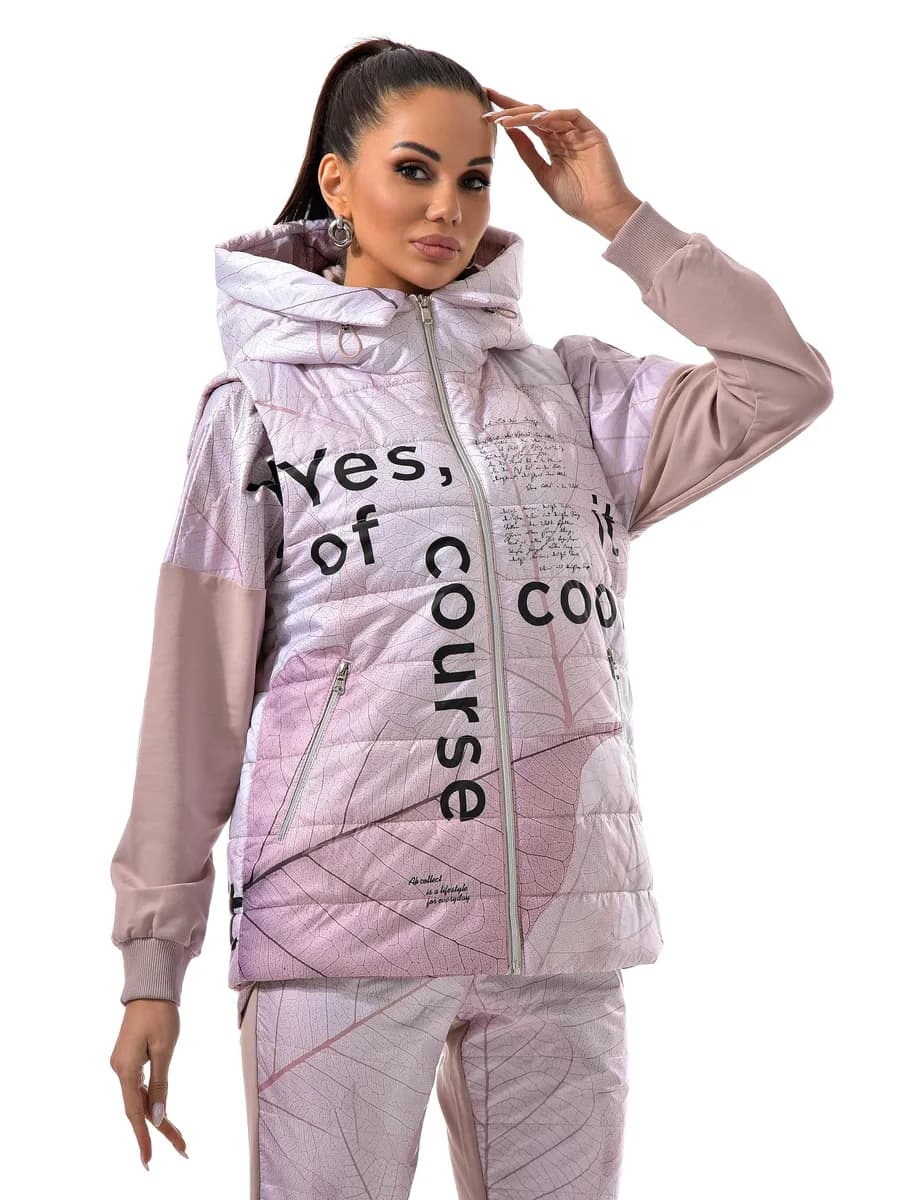 Жилет с капюшоном стеганый на синтепоне