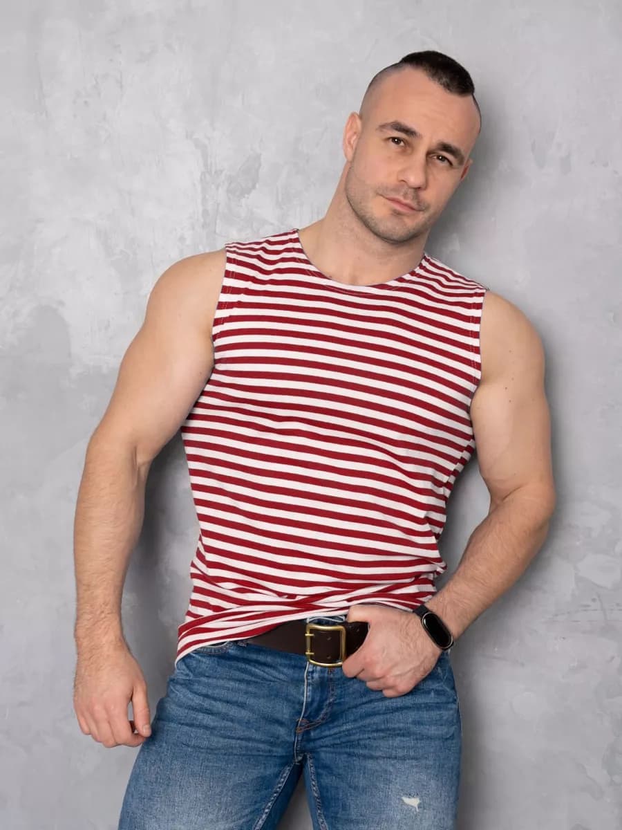 Майка тельняшка афганка Росгвардия краповая - фото 1