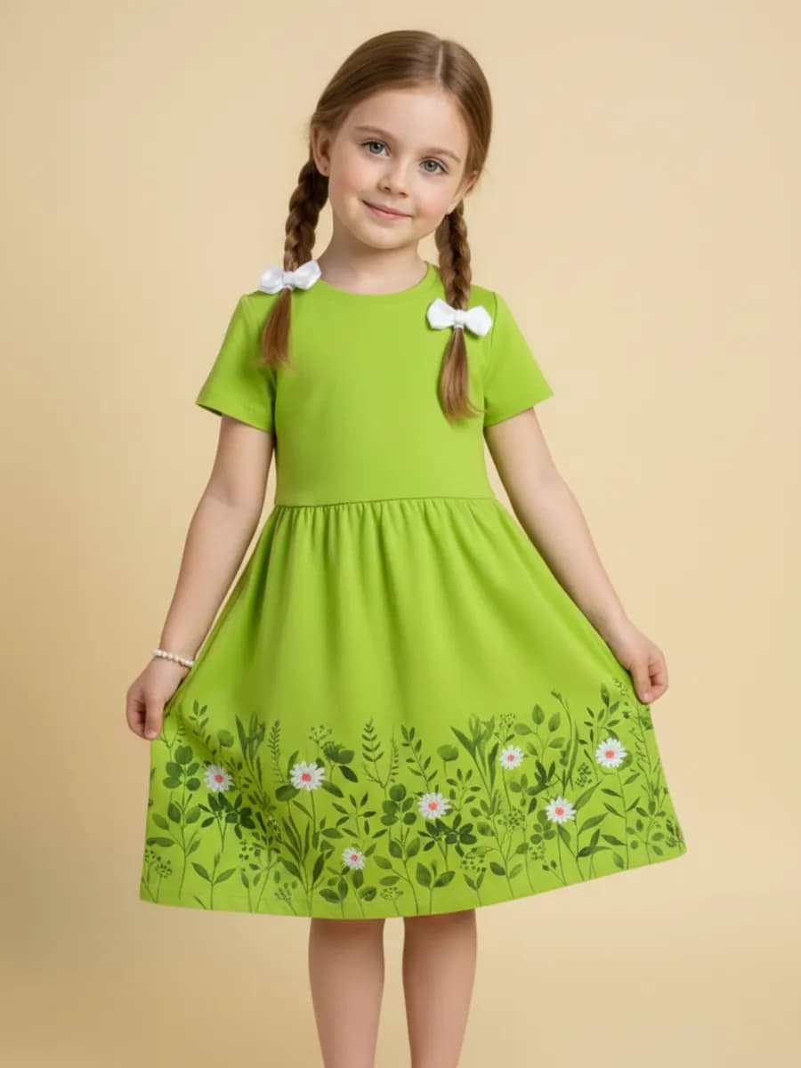 Платье с короткими рукавами