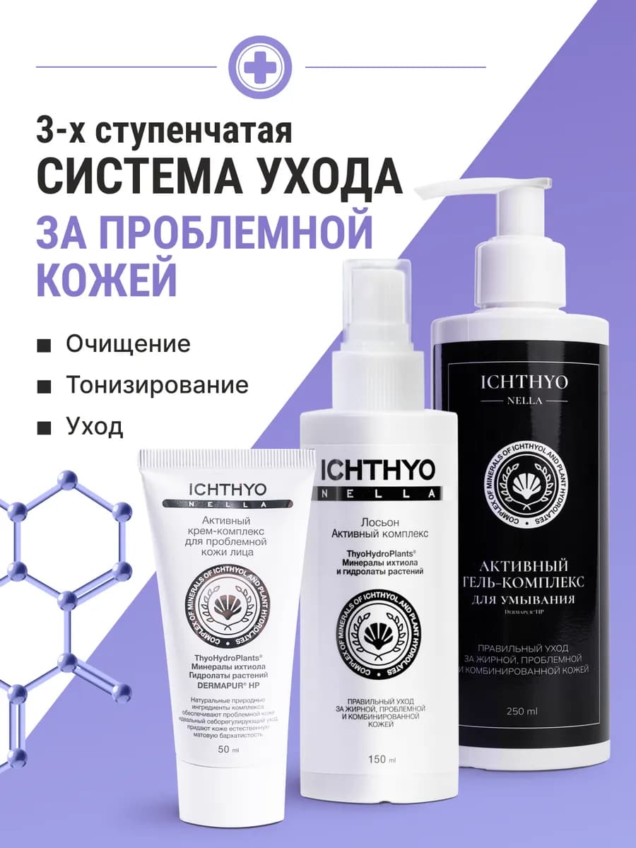 Гель для умывания лица, лосьон и крем от прыщей