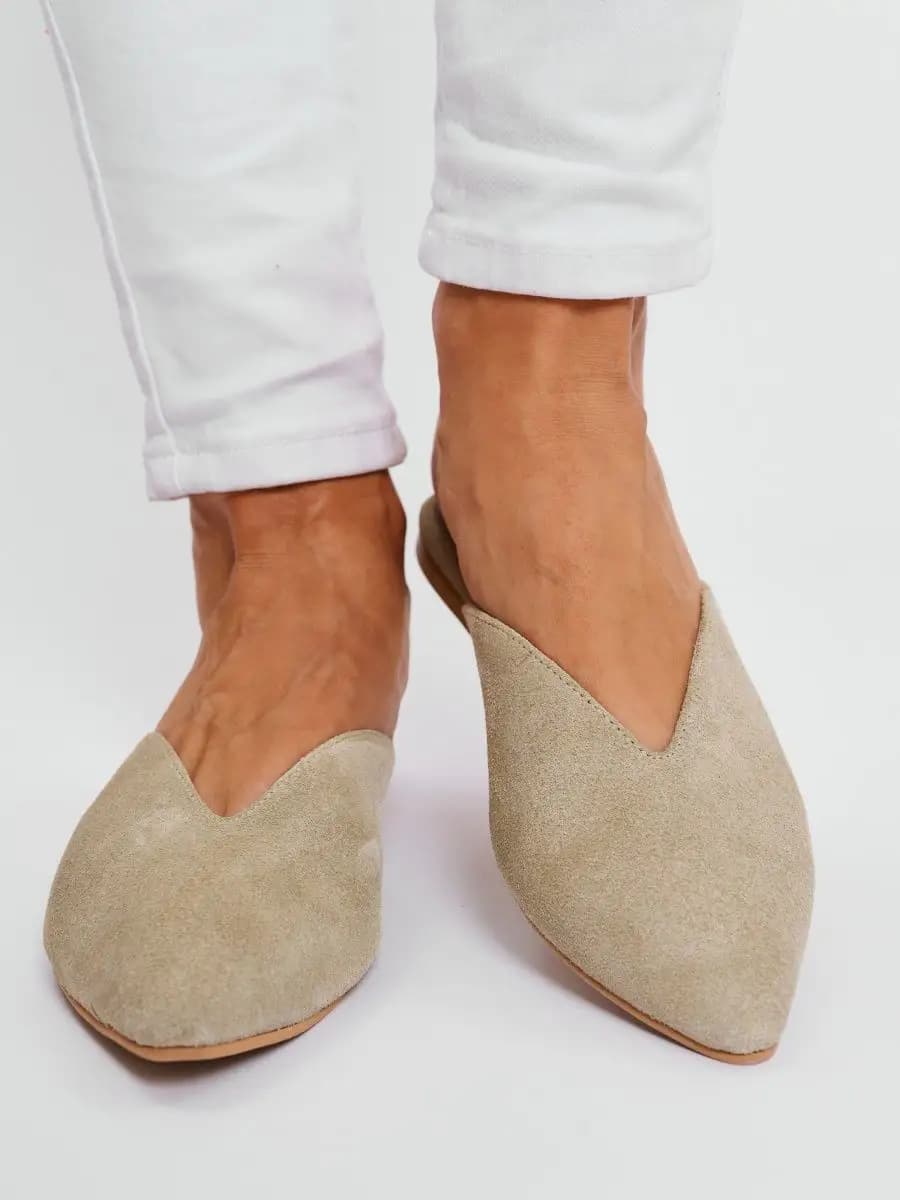 Мюли из натуральной замши сабо летние