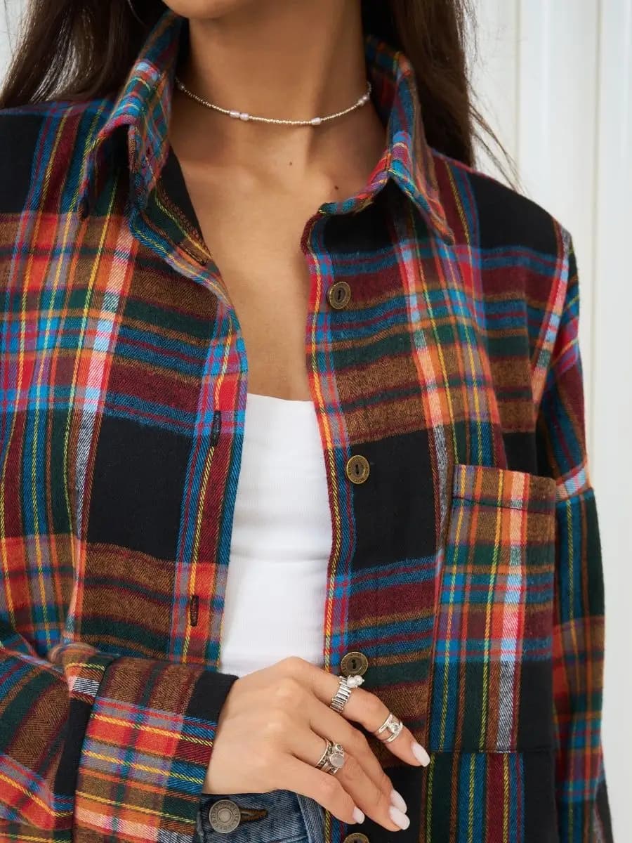 Рубашка в клетку оверсайз