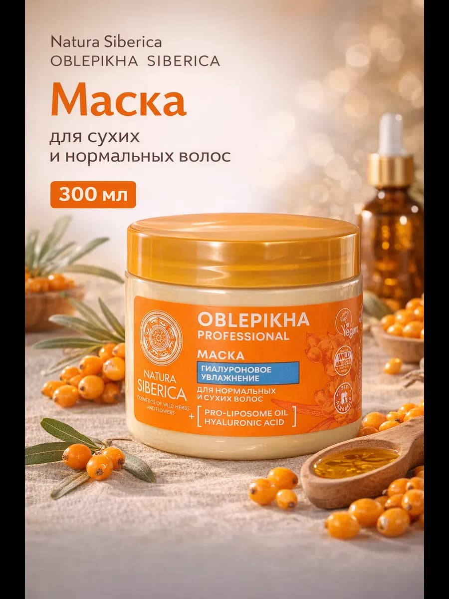Маска Облепиховая для сухих и нормальных волос 300 мл