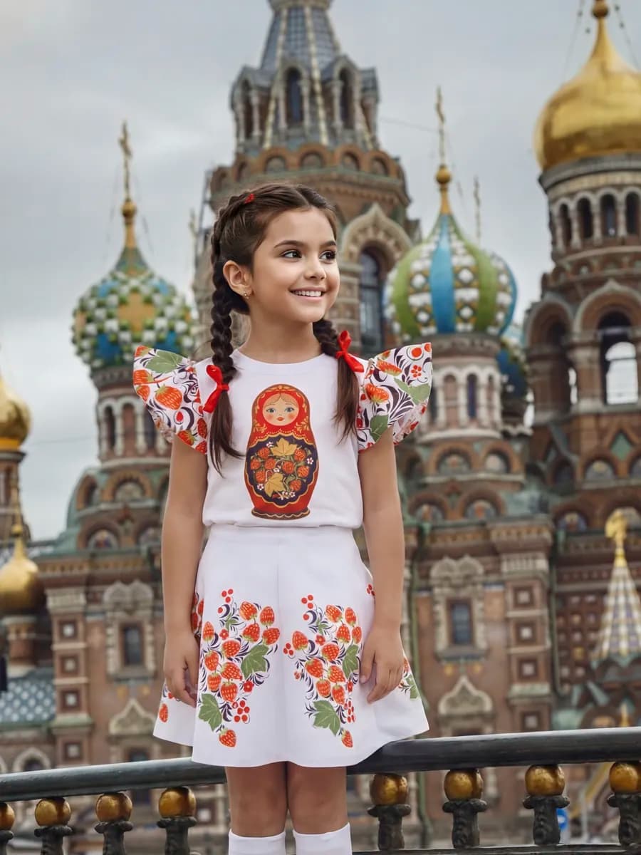 Платье праздничное Матрешка