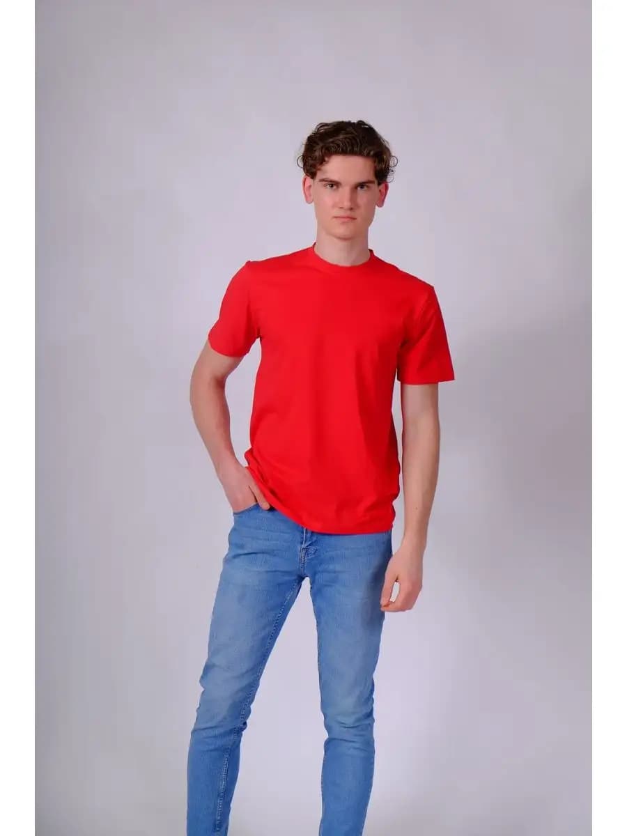 Футболка мужская однотонная трикотажная 100% хлопок