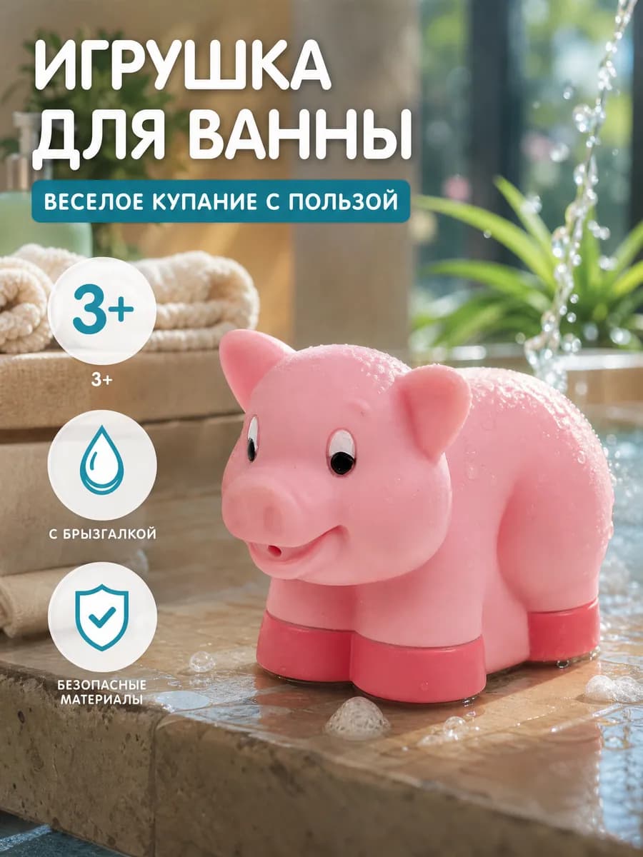 Игрушка для купания в ванной Свинка