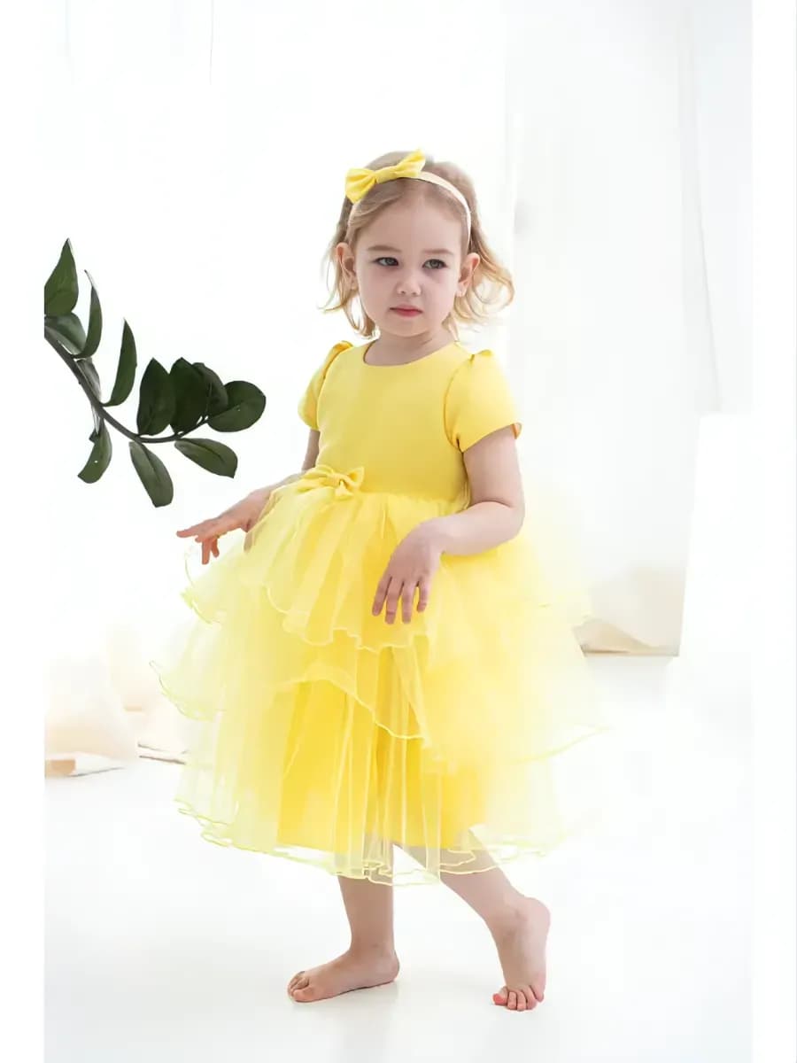 Платье нарядное детское с бантом для праздника