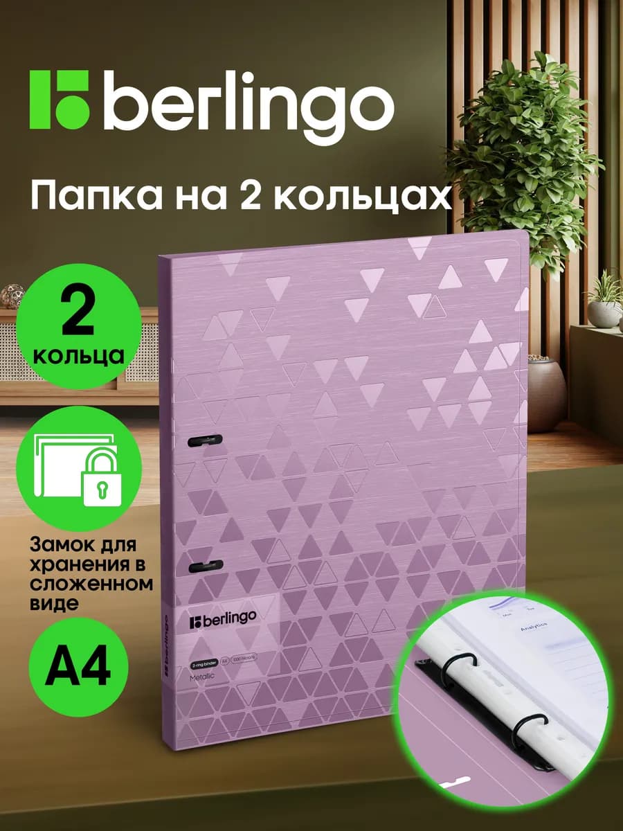 Папка на кольцах для документов и файлов, А4