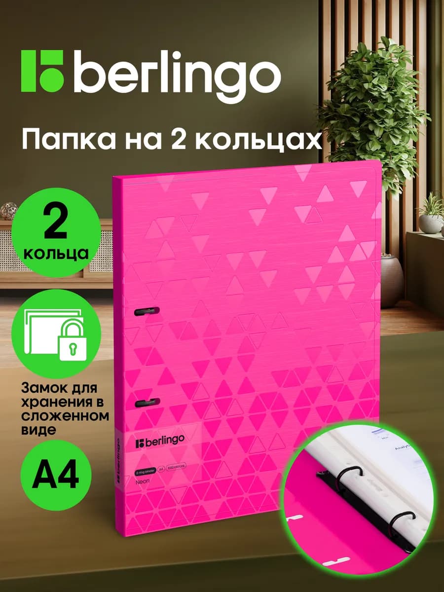 Папка на кольцах для документов и файлов, А4