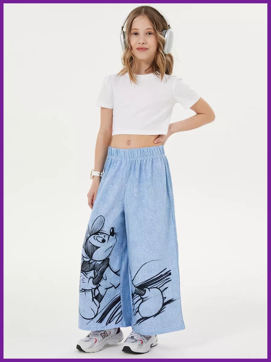 Кюлоты широкие прямые брюки палаццо