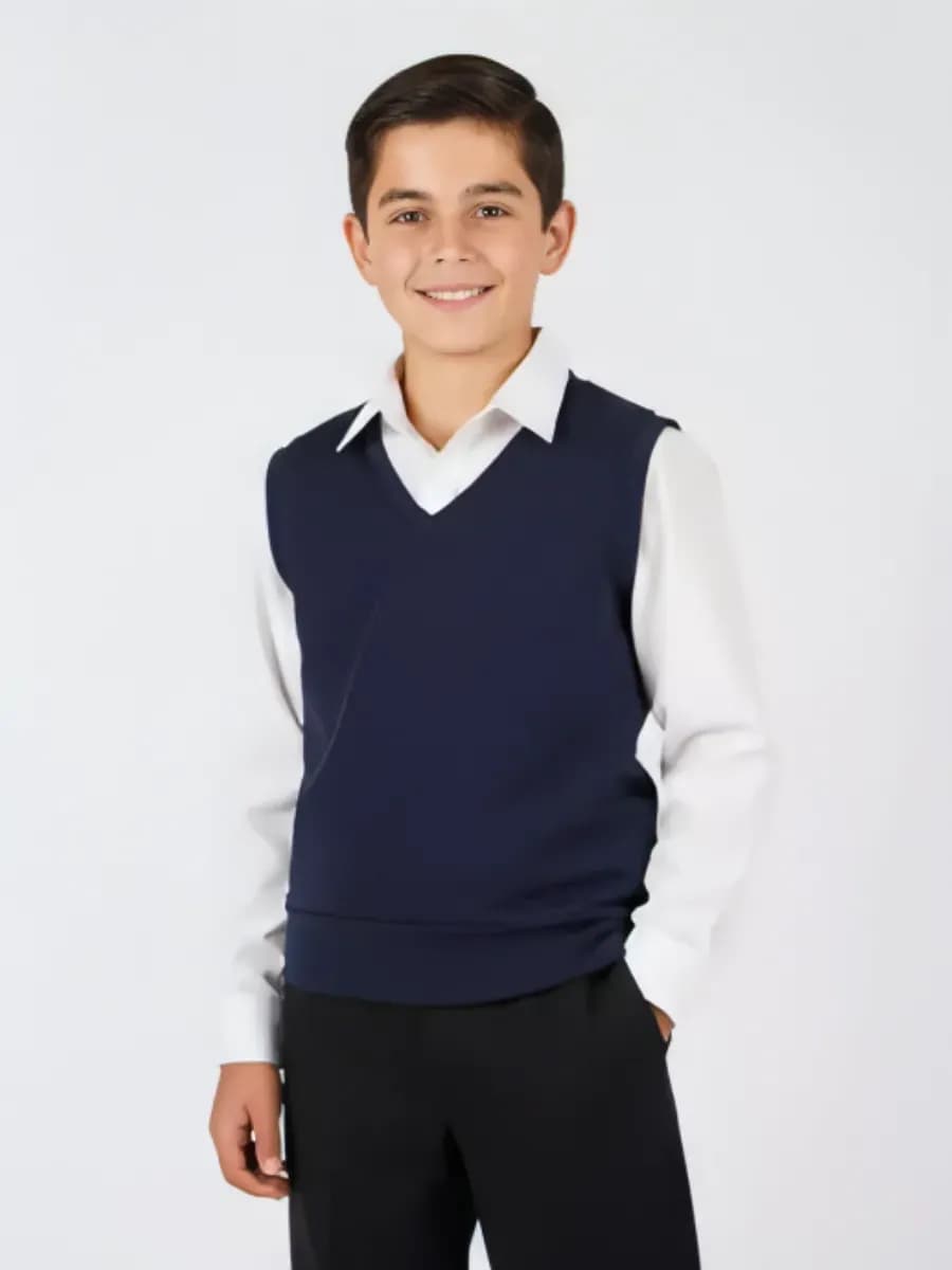 Школьный жилет для мальчика синий
