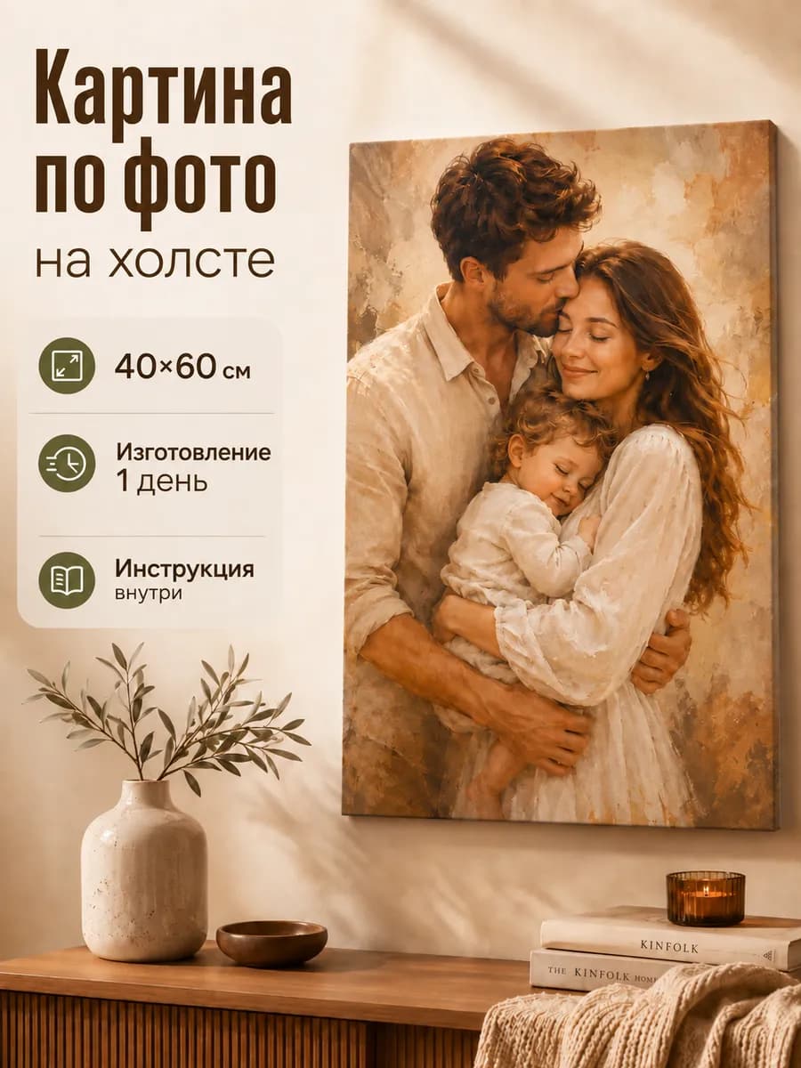 Фото на холсте 40x60 см