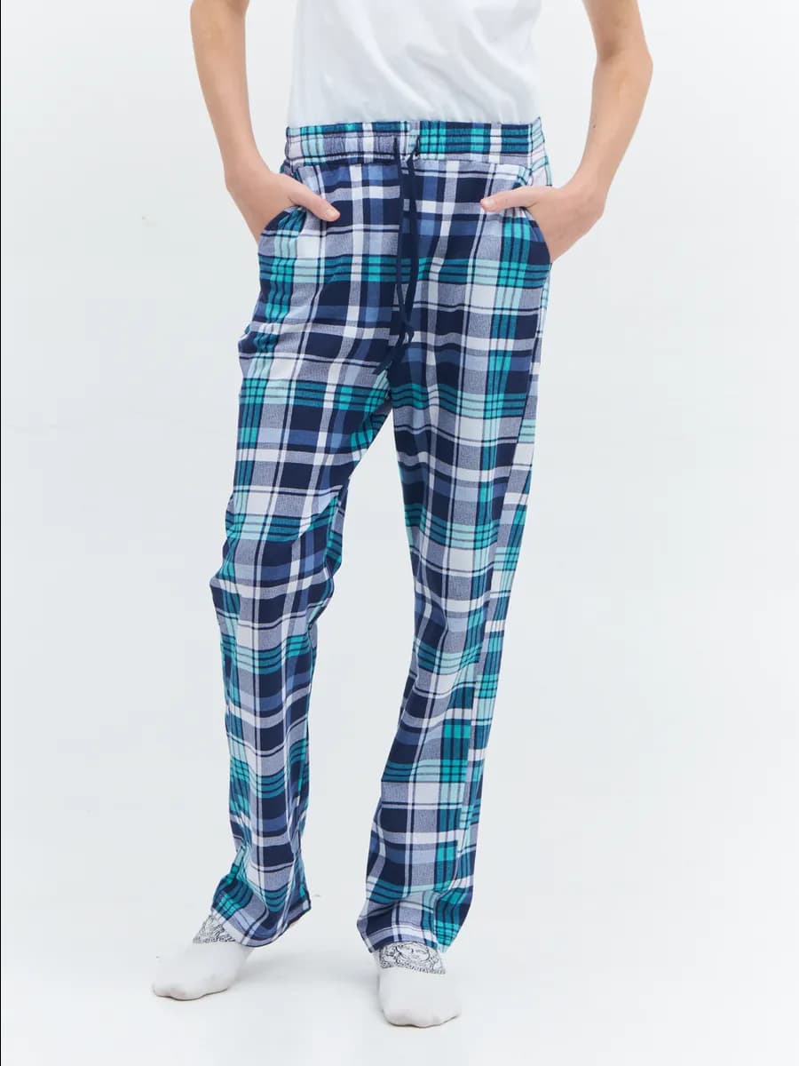 Брюки пижамные домашние детские в клетку