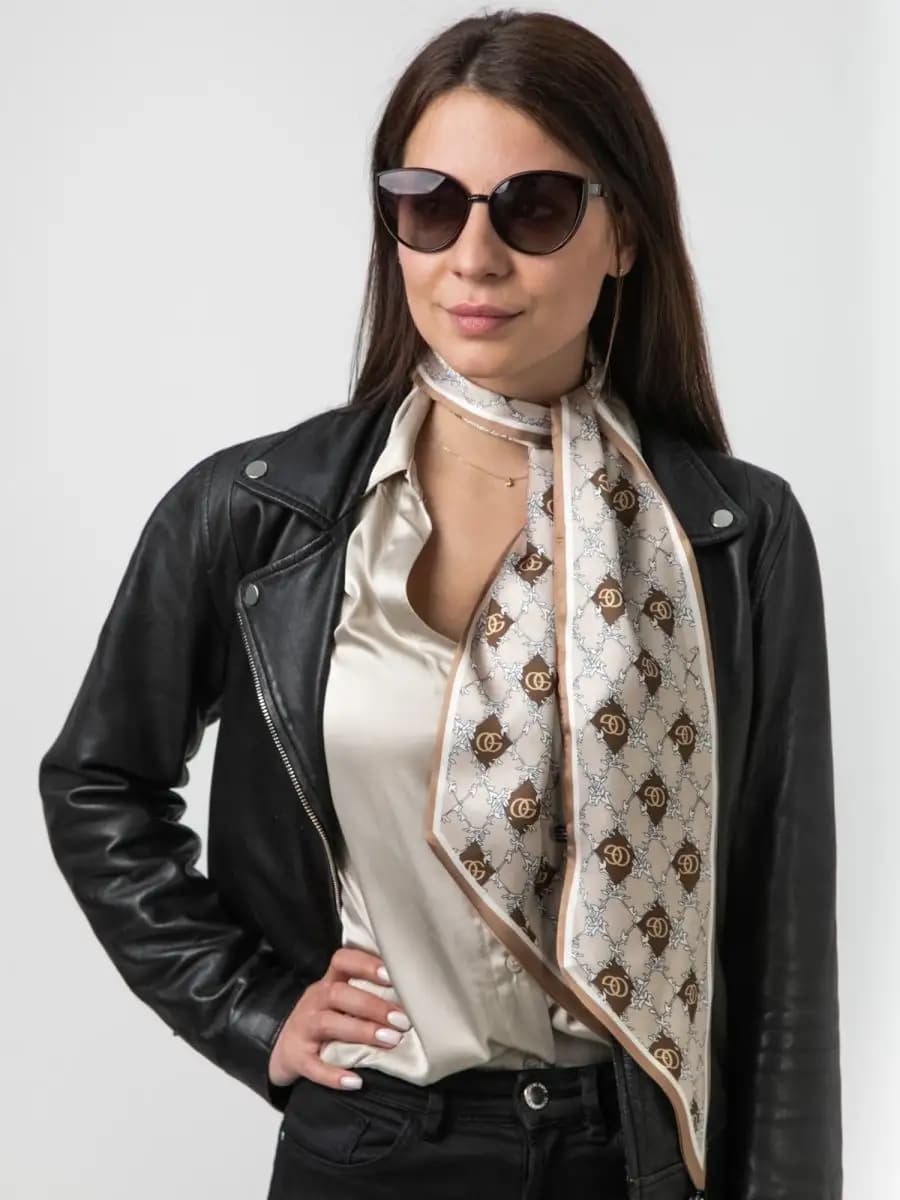 Шарф твилли шелковый галстук лента - фото 1